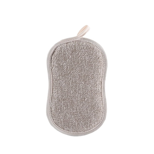 Matsuzay Estropajo de cocina de doble cara, olla de microfibra, fregador de limpieza de platos, esponja doméstica reutilizable, de polvo de Suministros de limpieza para el hogar Gris