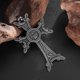 thumbnail image 4 of Stylish Valknut Celtic Cross Pendant Armenian Cross or Khachkar Cross Necklace Men s Jewelry, 4 of 4