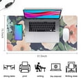 thumbnail image 5 of Orange Big Flower Desk Mouse Pad Pad Mouse Waterproof Washable for Office Home Work Gaming Table Tables Mousepad Rubber Base Mousepad with Stitched Edges 35.4x15.7inches, 5 of 7