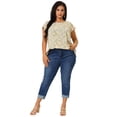 thumbnail image 3 of Women's Plus Size Blouse Daisy Floral Ruffle Sleeve Basic Top Pink 4X, 3 of 7
