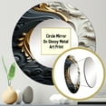 thumbnail image 3 of Designart "Floral Liquid Gold Spiral Eflorescence IV" Abstract Round Mirror Set of 3 - Modern Gold Hallway Round Mirror Wall Decor Set, 3 of 5