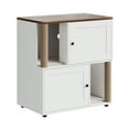 thumbnail image 4 of AKDSteel Modern Wooden End Table And Pet House, Double Cat Litter Box Enclosure With Hidden Compartments And Built-In Scraping Posts, 4 of 7