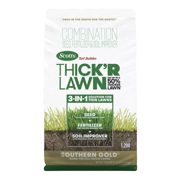 Scotts Turf Builder Thick'R Lawn Southern Gold Blend for Tall Fescue Lawns, 12 lbs.