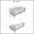 thumbnail image 2 of Modern Teddy Upholstered Loveseat Sleeper Sofa with Adjustable Backrest & Golden Legs – Dark Blue for Living Room, 2 of 10