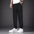 thumbnail image 2 of Ketyyh-chn99 Mens Fashion Casual Pants Big and Tall Linen Casual Pants Fashion Loose Fit Beach Trousers Black,L, 2 of 5