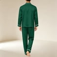 thumbnail image 6 of Delconic Mens Pajama Set Long Sleeve Button Front Sleepwear Set Collared Shirt and Full Length Pants Relaxed Fit Loungewear Army Green L, 6 of 6