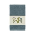 thumbnail image 5 of Authentic Hotel and Spa  Turkish Cotton Cactus Embroidered Teal Blue 3-piece Towel Set, 5 of 5