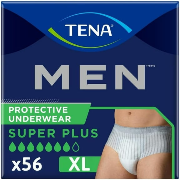 Tena Extra Large Male Incontinence Underwear, Heavy, 56 Count