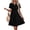 Black, variant on Summer Dresses for Women Casual Boho Sundress Short Sleeve V Neck Ruffle A Line Beach Vacation Mini Dress