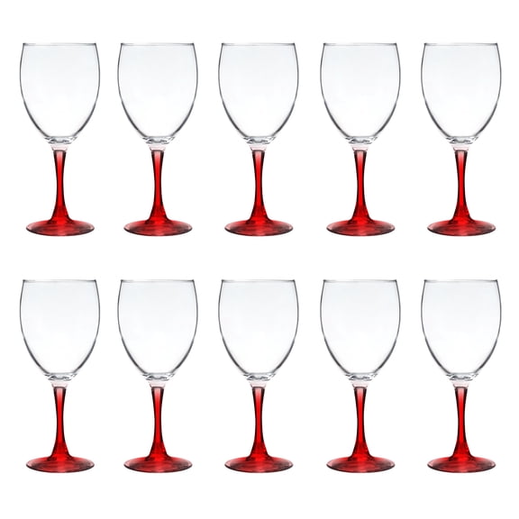 Nuance Wine Glasses by ARC 10.5 oz. Set of 10, Bulk Pack - Restaurant Glassware, Perfect for Red Wine, White Wine, Cocktails - Red