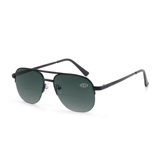 Men Oversized Bifocal Sunglasses Reading Glasses 1.00 Black Anti-Blue Light Fishing Readers   1.00 Strength