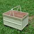 thumbnail image 2 of Rolling Crate Cart with Wheels 2 Pack, RLUETIME Collapsible Rolling Storage Bin with Wooden Cover, Foldable Utility Cart with Wheels for Picnic Camp Outdoor , 55L，Green, 2 of 9