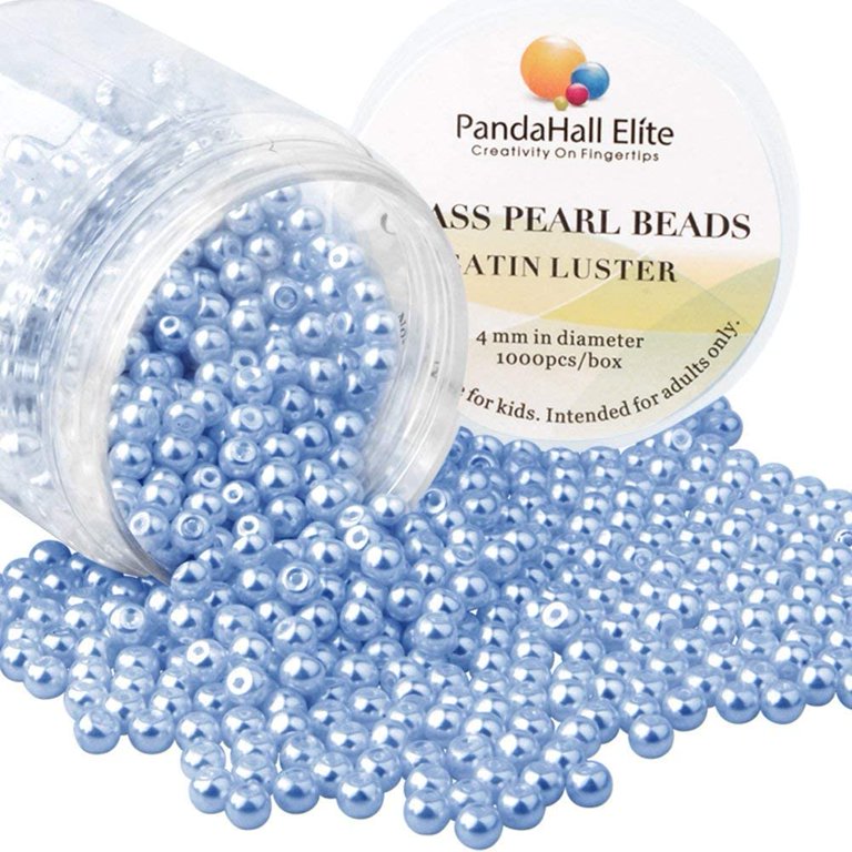  1000 Pcs Blue Pony Beads Assorted Opaque Round Plastic