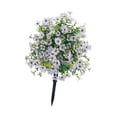 thumbnail image 2 of Bola de flores violetas artificiales, arbusto de vegetación artificial para jardín con estaca de tierra Blanco, 2 of 9