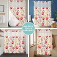 thumbnail image 5 of No Hook Shower Curtain with Snap in Liner, Pink Tulips Spring Flower Waterproof Bath Curtain Double Layers with See Through Top Window, Watercolor Floral Seamless Hotel Shower Curtains 60x72in, 5 of 9