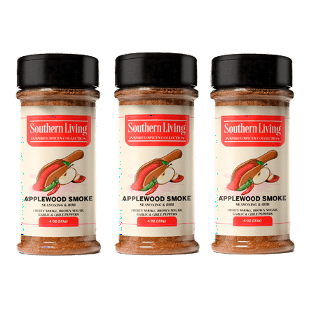 Southern Living Applewood Smoke Rub, 3 Pack, 4 Ounces Each – BBQ Seasoning for Pork, Chicken, and Vegetables