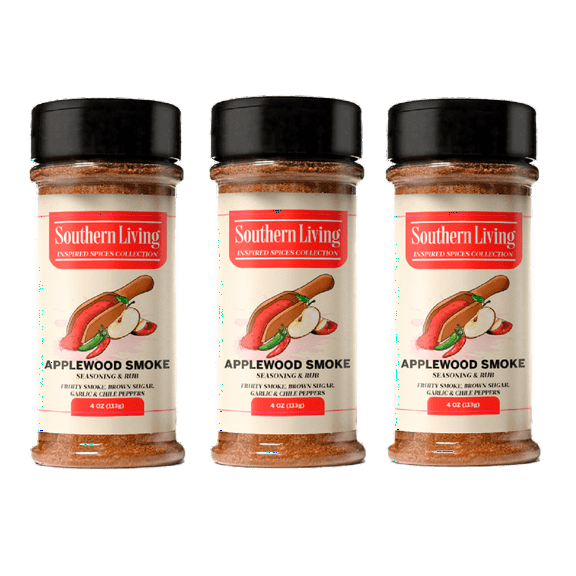 Southern Living Applewood Smoke Rub, 3 Pack, 4 Ounces Each – BBQ Seasoning for Pork, Chicken, and Vegetables