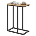 thumbnail image 1 of Gymax C-shaped End Table w/Adjustable Foot Pads Small Snack Table for Living Room Gray Oak, 1 of 10
