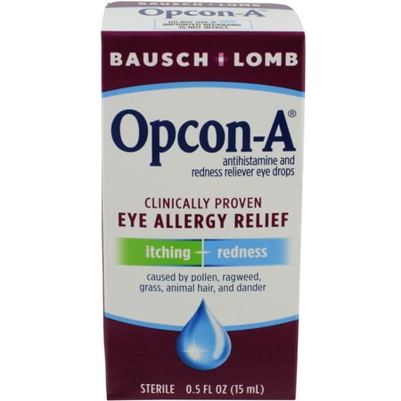 Bausch & Lomb Opcon-A Sterile Antihistamine and Redness Reliever Eye Drops, 0.5 fl (Best Eye Drops For Red Eyes Allergies)