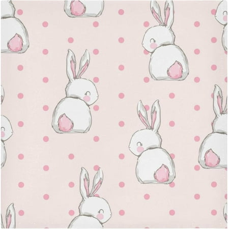 

Hyjoy 20*20in Cute Rabbit Easter Napkins Dinner Napkins Cloth Set of 1 Soft Polyester Reusable Dinner Napkin for Family Restaurant Weddings Parties Holiday Dinner Home Decorative