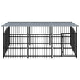Outdoor dog kennel with roof steel 563 m2