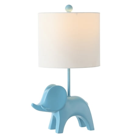 UPC: 0889048824133 | SAFAVIEH Ellie 20 in. Elephant Blue Ceramic Table Lamp with 100% White Cotton Shade