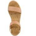 thumbnail image 3 of SUN STONE Womens Pink 1-1/2" Platform Stretch Strap Cork-Like Footbed Ankle Strap Slip Resistant Melanyy Round Toe Wedge Slip On Sandals Shoes 6.5 M, 3 of 5