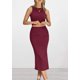 thumbnail image 3 of Conjunto de Verano para Mujer de 2 Piezas PRETTYGARDEN Vino Tinto M, 3 of 8