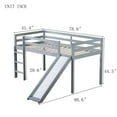 thumbnail image 6 of Noble House Myra Twin Low Loft Bed, Rubber Wood Frame with Slide, Ladder, Safety Guardrails and Play Space, Grey, 6 of 12