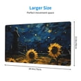 thumbnail image 2 of Kdxio Oil Starry Sky Sunflower Print Large Gaming Mouse Pad,Non-Slip Base,Water Resist Keyboard Pad for Gamer,Office & Home,29.5 x 15.8 in, 2 of 6