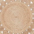 thumbnail image 2 of Vipanth Exports Round Beige with Circle Design Jute Rug , Area Rug For Home Decor ( 2x2 Feet), 2 of 5