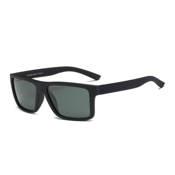 Black Narrow Frame Square Sunglasses - Dark Lens UV Protection Daily Casual Eyewear