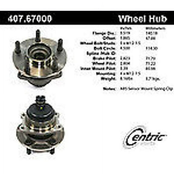 CENTRIC PARTS - HUB ASSEMBLY Fits select: 2001-2007 DODGE GRAND CARAVAN, 2001-2007 CHRYSLER TOWN & COUNTRY