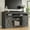 Dark Grey, variant on Heynemo TV Stands for TVs up to 75'', Farmhouse Media Console Table with Adjustable Shelves, Double-door Design, Entertainment Center for Living Room, Study Room, Bedroom, Black