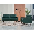 thumbnail image 3 of US Pride Furniture Acire Faux Leather Cushion Back 2Pcs Living Room Set, Blue-Green, 3 of 6