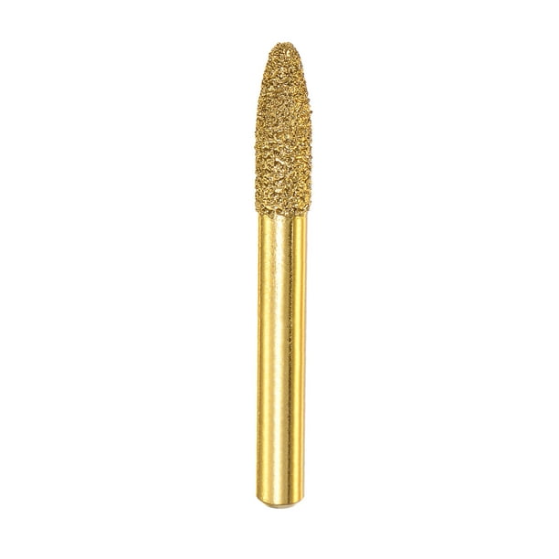 Diamante Montado Punto 6mm Soldada Amoladora Llama Cabeza 6mm Vástago Esmerilado Giratorio Taladro Mármol Piedra Tallado Herramienta