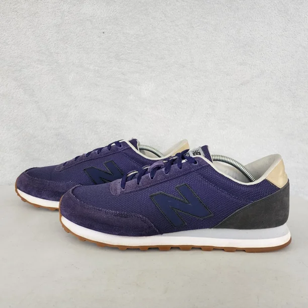 New Balance 501 Shoes Mens 12 Sneakers Blue Lace Up Suede Nylon Retro Design