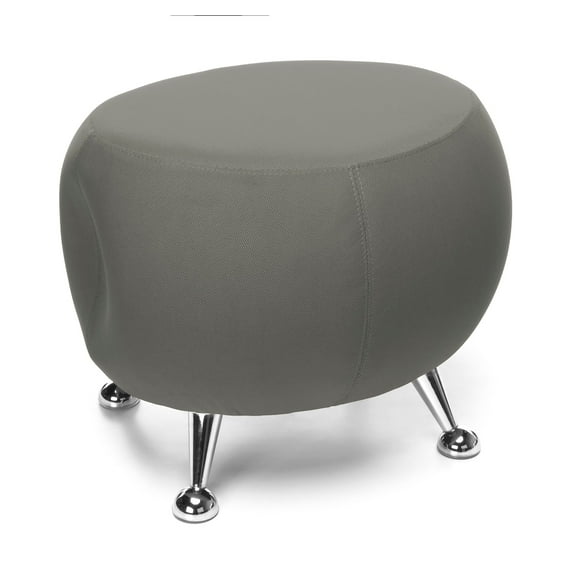 OFM Jupiter Series Fabric Ball Stool, Gray with Chrome Finish 2001-2315