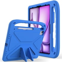 Dteck Case for iPad Air 13 Inch (M3/M2) 2025/2024, iPad Air 13 Inch Kids Case with Kickstand and Pencil Holder for Pencil Pro/USB-C, Lightweight EVA Shockproof Protective Cover for Boys Girls,Blue