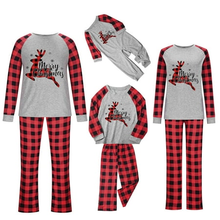 

Dezsed Christmas Pajamas for Family Christmas Fashion Women Mommy Printed Top+Pants Family Matching Pajamas Set