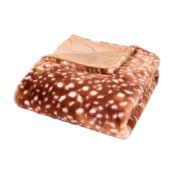 Deer Pattern Throw Blanket Nap Blanket Shawl Blanket Soft Plush Double Layer Blanket for Sofa Bed Travel Office