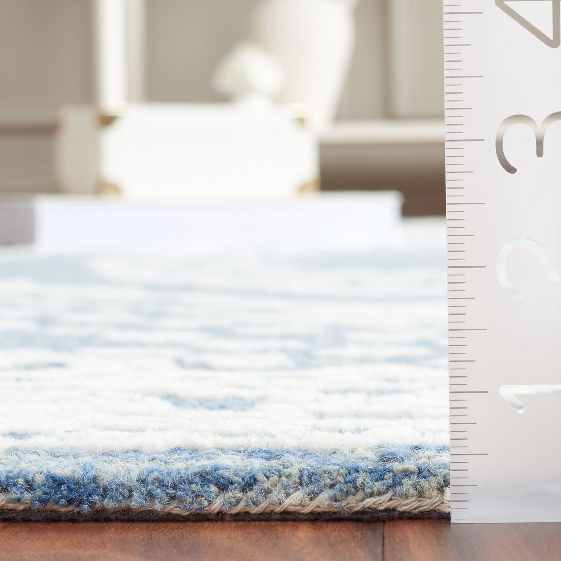 SAFAVIEH Ebony Aiden Bordered Area Rug, Ivory/Navy, 8' x 10'
