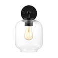 thumbnail image 4 of SAFAVIEH Edie LED Black Iron Wall Sconce with Clear Glass Shade, Set of 2, 4 of 10