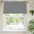thumbnail image 3 of DONGPAI 2 Panels Blackout Kitchen Curtains Valance, Rod Pocket 18 inch Length Short Curtain Waffle Weave Farmhouse Cafe Curtains, Grey, 3 of 6