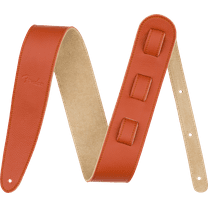 Fender 2.5" Wide Limited Edition Leather Guitar Strap Tangerine #0990649017