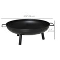 thumbnail image 3 of Outsunny 23" Round Outdoor Wood-Burning Fire Pit with Support Legs, Black, 3 of 10