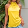 thumbnail image 2 of enyan Women's Double Lined Basic Tank Top Adjustable Spaghetti Straps Sleeveless Camisole Shirts,Summer Outfits for Women,Yellow,3XL, 2 of 7