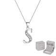 thumbnail image 1 of Juwaliy Collar con Dije de Inicial Letra S para Mujer, Alfabeto de Plata Esterlina 925, Nombre Personalizado, Dije de Monograma con Brillo, Joyería, Regalo para Madre, Esposa, Hija, 1 of 9