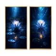 thumbnail image 2 of Designart "Blue Moon Pond White Lotus Blossoming I" Lotus Framed Wall Art Set Of 2 - Modern Blue Framed Wall Art Set Of 2, 2 of 6