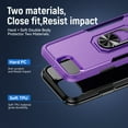 thumbnail image 5 of Allytech for iPhone 17e 16e Case 6.1", 360° Rotatable Ring Kickstand Military Grade Dropproof Anti-Shock PC and TPU Hybrid Protective Case for Apple iPhone 17e 16e,Purple, 5 of 9